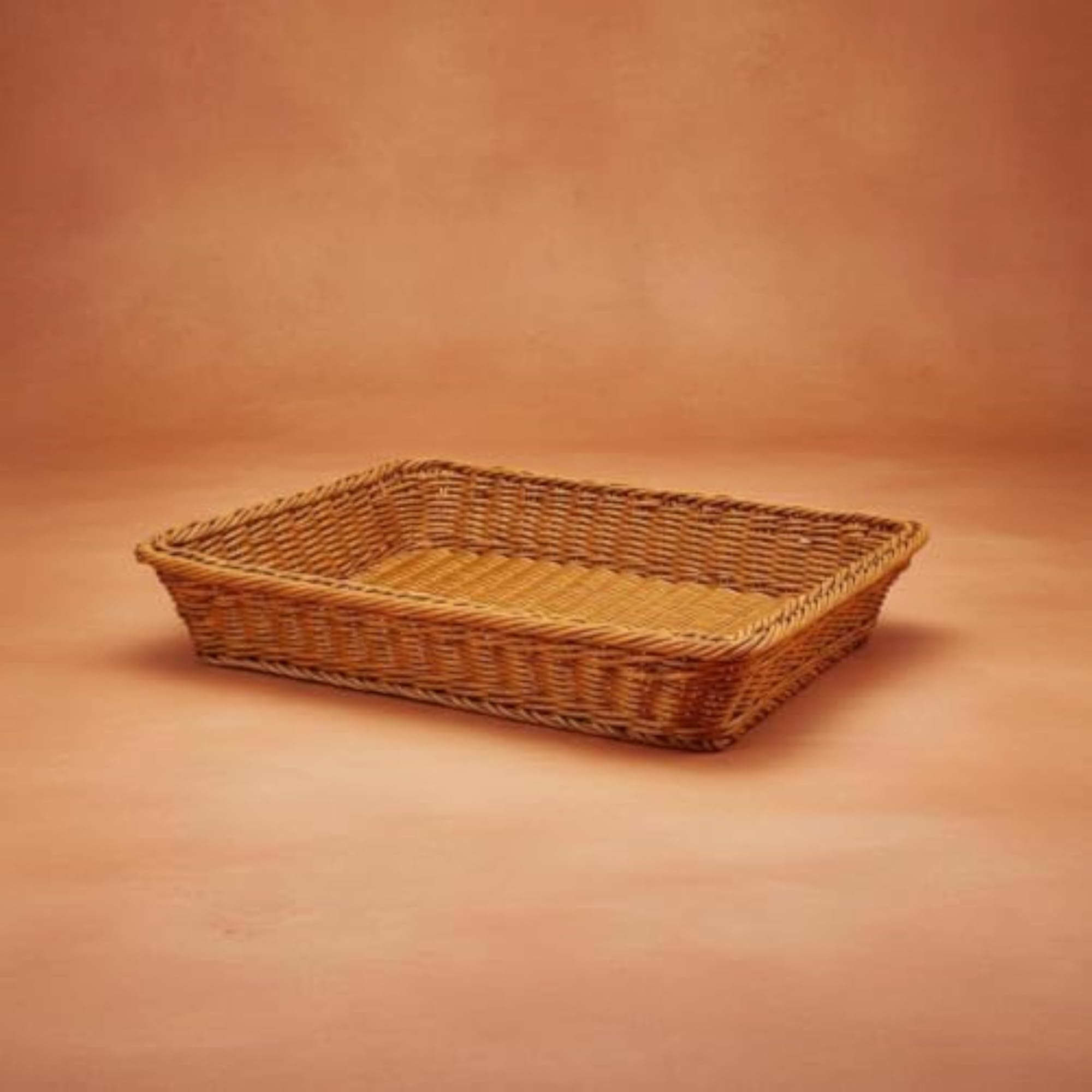 Rectangular Woven Fruit Basket, Large Capacity