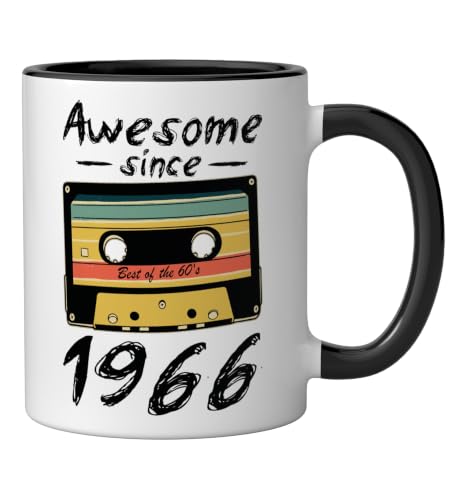 Taza Cerámica 1966 Birthday Negro Blanco 11oz miniatura 2