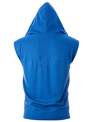 Image of Ohoo Mens Slim Fit Sleeveless Lightweight Zip Up Hooded Sweatshirt Vest Hoodie
