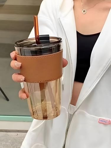Image of Zentro Travel Coffee Mug Leak Proof -380 ML One Click Lid Stainless Steel Coffee Cup for Car, Office & Daily Commute with Secure Lock & Easy Clean Design (Glass Tumbler with Lid)