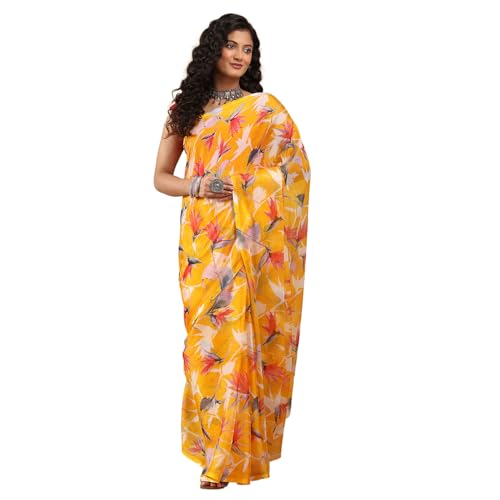 Image of Garden Vareli Floral Print Nara Chiffon Saree 73475
