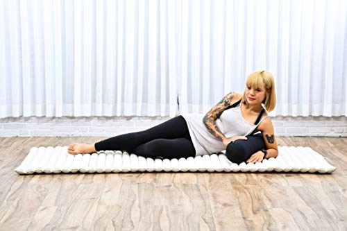 Image of Leewadee Small Yoga Bolster - Shape-Retaining Cervical Neck Roll, Tube Pillow for Comfortable Reading, Kapok Filling, 22 x 6 x 6 inches