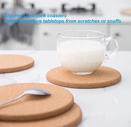 12Pcs Cork Coasters, Coaster for Drinks, Cork Coasters for Coffee Table with Round Edge,Warm Gift for Home Décor.