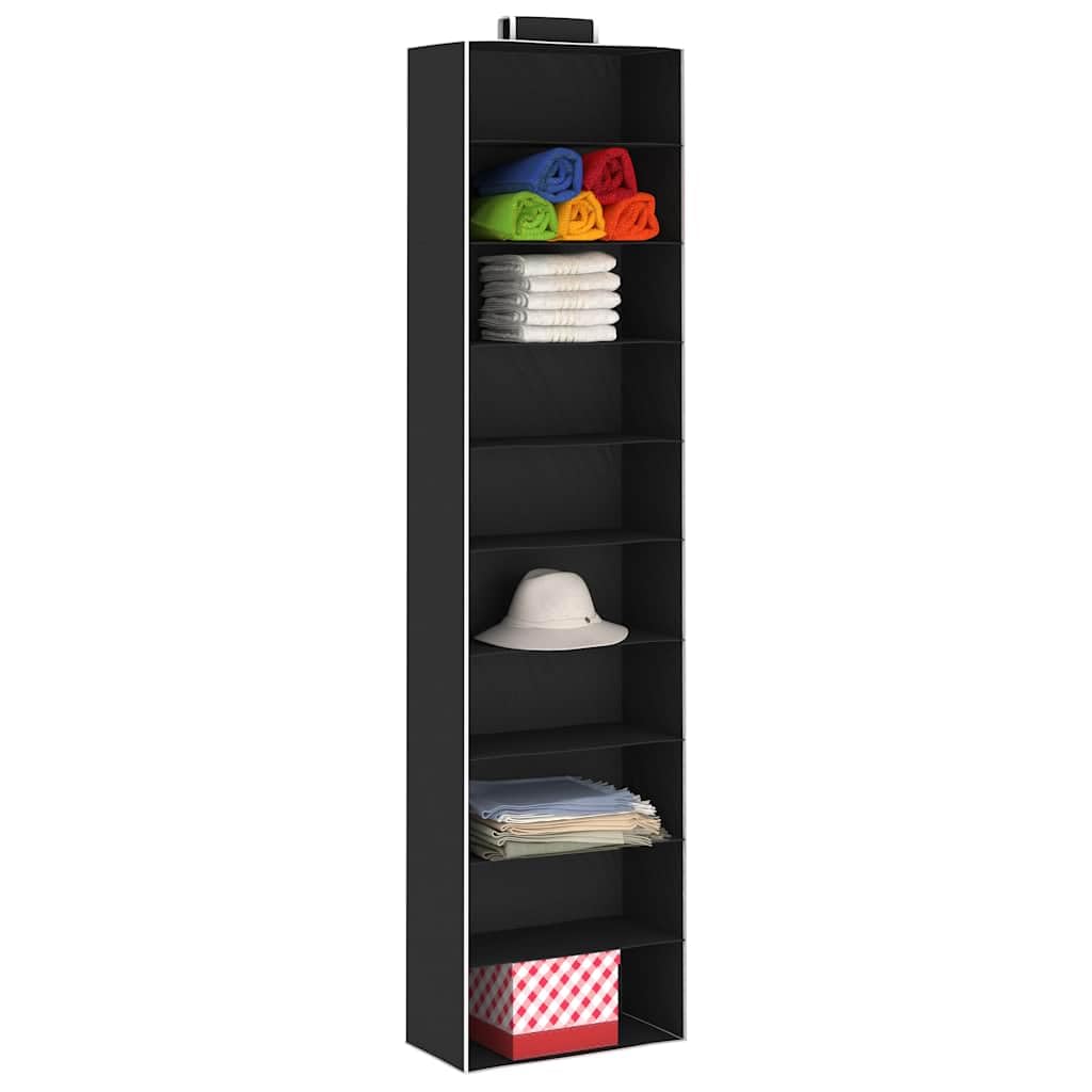 Hängeaufbewahrung für Schränke aus Textilgewebe 2 Stk. mit 10 Fächern 30x15x120 cm, klappbar, platzsparend für Kleidung, Jacke, Hose, Mantel im Schlafzimmer und Flur
