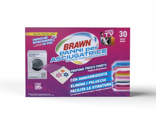 Brawn Lot de 30 chiffons pour sèche-linge avec amortisseur