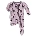 Kickee Pants Little Girls Print Muffin Ruffle Footie with Zipper - Sweet Pea Giraffe, 6-9 Months