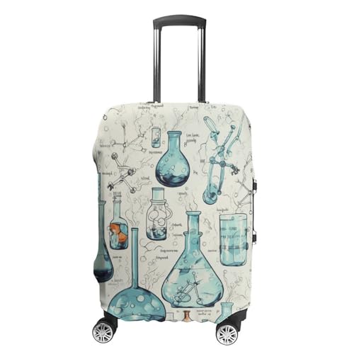 Carry on Luggage Cover Chemistry Print Suitcase Covers for Luggages Tsa Approved Travel Luggage Sleeve Protector Elastic Suitcase Protector Anti-Scratch Washable Fits 19-30 Inch Case -XL