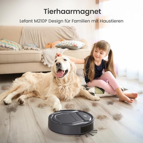 LEFANT 210PG Saugroboter mit 2200 Pa,WLAN Roboterstaubsauger Kompatibel mit Alexa und APP-Steuerung,120 Min Laufzeit, Staubsauger Roboter optimiert für Teppich Tierhaare Hartböden mit Ladestation – Bild 3