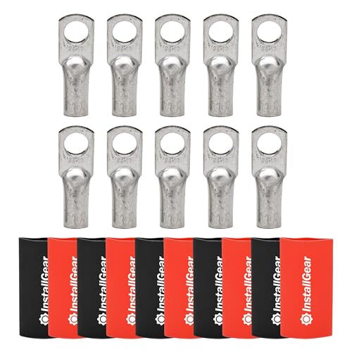 InstallGear 4 Gauge AWG Tinned Pure Copper Lugs Ring Terminals...