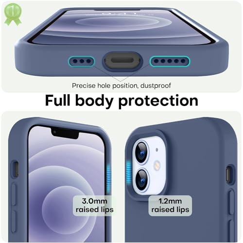 Image of LOVE 3000 Designed for iPhone 12 Case /iPhone 12 Pro Case, Premium Silicone with [Soft Anti-Scratch Microfiber Lining] Shockproof Protective Phone Case for Men Women Girls 6.1 inch, Navy Blue