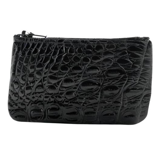Image of Genuine Leather Small Zipper Pouch Coin Purse for Women Change Holder for Men Size 4 x2.5 Made in U.S.A