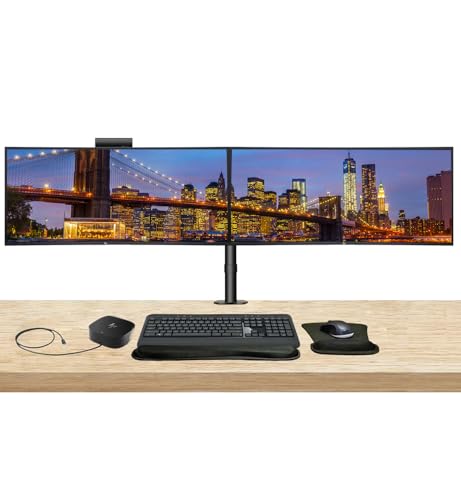 Image of HP Series 5 Pro 34-inch 534pm Curved 2K WQHD Conferencing Monitor 2-Pack Bundled with Desk Mount Stand, USB-C Multiport G5 Dock, MK540 Wireless Keyboard & Mouse, Gel Mouse & Wrist Pad