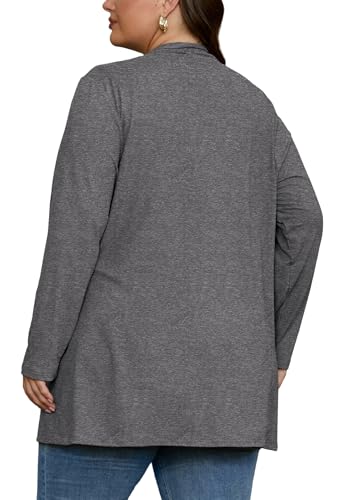 Image of OLRIK Plus Size Cardigan for Women 2026 Lightweight Open Front with Pockets