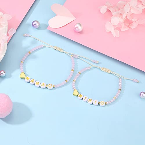 UNGENT THEM First Day of School Bracelet Back to School Mommy and Me Bracelets for Mom and Daughter 7