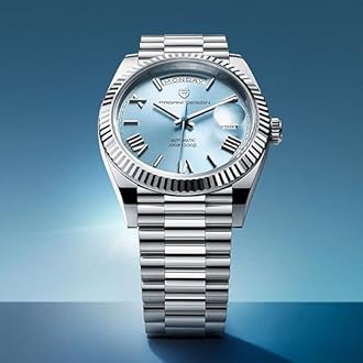 RollsTimi Pagani Design 1752 Men's Automatic Watch, Date Watch Men's, Sapphire Glass, Japan Imported Movement, Self-Winding Movement Stainless Steel Watch, 100M Waterproof.