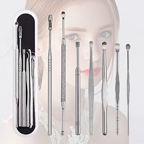 Image of Healeved 7pcs Wax Remover Tool Cleaner Kit Scoop Spoon Earwax Removal Tools Storage Box