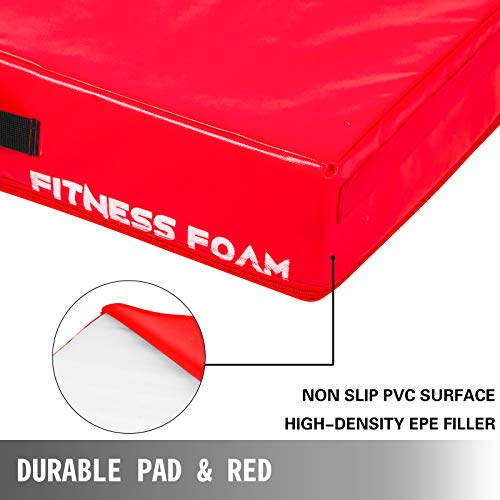 Happybuy 10inch Barbell Crash Cushion Pads, Weightlifting Protector Falling Pads, Red Cushioned Foam Mat,for Olympic Weightlifting One Pair