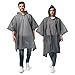 Opret Regenponcho Damen Herren Wasserdicht 2 Stück Grau, Regencape Damen Herren, Leicht Wiederverwendbar Regenschutz, Poncho Regen mit Raum für Rucksäcke für Wandern, Festival und Outdoor