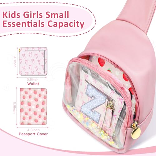 Image of COSHAYSOO Pink Toddler Little Girls Purse 2 3 4 5 6 7 Year Old Kids Sling Bag Initial Crossbody Pouch, Stylish Trending Practical Useful Birthday Christmas Valentines Graduation Gifts Letter Z