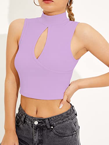 Image of Shasmi Women's & Girl's Black and Maroon Solid Ribbed High Neck Stand Collar Sleeveless Slim Fit Cut Out Tank Tops (Top 43)
