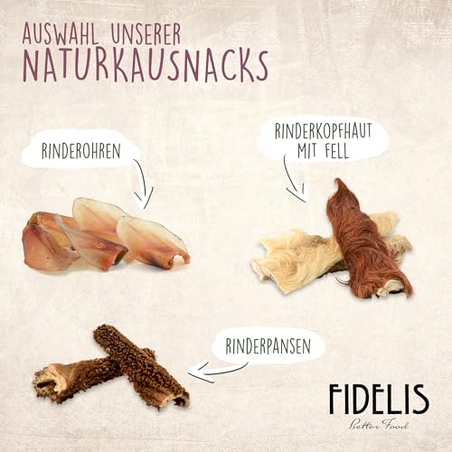 Fidelis - Rinderschlund getrocknet für Hunde 1000gr - Natursnack Leckerlis aus 100% natürlichen Rohstoffen - Hunde Leckerli für zwischendurch pflegt & stärkt das Gebiss - Ohne Konservierungsstoffe