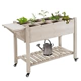 Outsunny Letto per Orto Rialzato a 8 Scomparti 123x54x87cm Color Legno