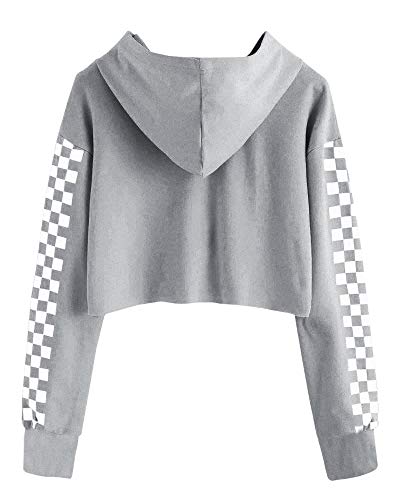 Image of Imily Bela Kid Crop Tops Girls Hoodies Plaid Long Sleeve Fashion Sweatshirt | Cute Shirts, Fashion Clothes 5-14 Years Old