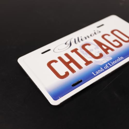 Imán decorativo placa Chicago Illinois 3.4 x 1.75 pulgadas miniatura 5