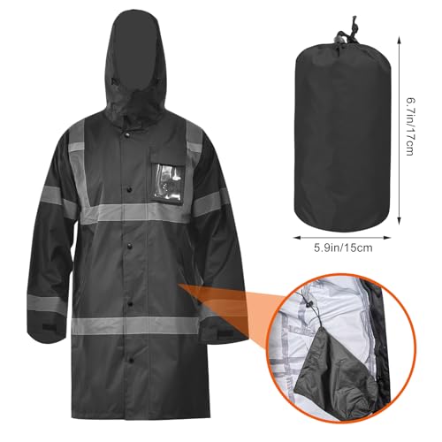 Image of A-SAFETY High Vis Rain Jacket Trench Coat &Safety Rain Jacket RIVER OTTER Rain Bibs ANSI Class 3