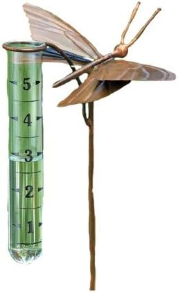 Ancient Graffiti Flamed Copper Butterfly Rain Gauge