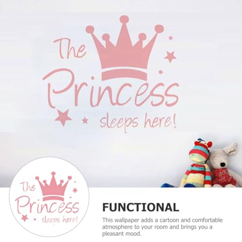 Vinilo Decorativo Corona Princesa Rosa Para Pared miniatura 4