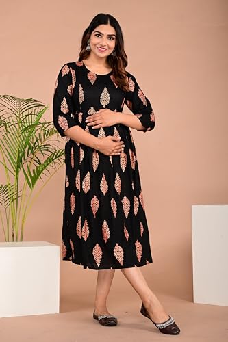 Image of Shantika Women's Maternity Dress Feeding Kurti with Zippers