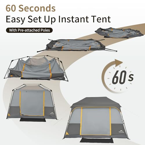 Naturehike Instant Camping Tent - Cape 4/6/8 Persons, Park Tent, Easy Set up, Waterproof UV Protection Instant Tent for Outdoor Adventures image 8