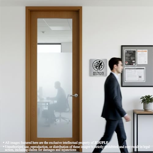 Image of HUMAN RESOURCES ROOM (HR) Sign, 8x8 Inch, Durable Steel, Dual Mount
