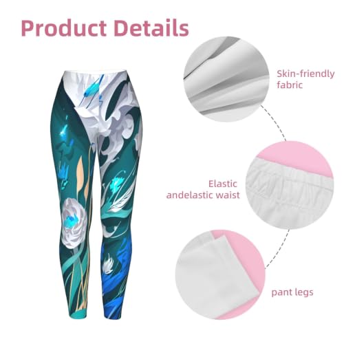 Leggings de libélula para mujer mallas elásticas opacas Blue Fly 7