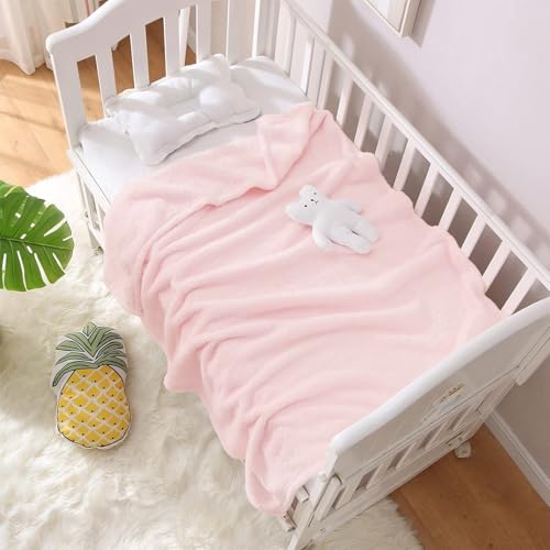 Image of Exclusivo Mezcla Plush Fuzzy Fleece Throw Blanket, Super Soft, Fluffy and Warm Blankets for Couch, Bed, All Season (Light Pink, 40x50 inches)