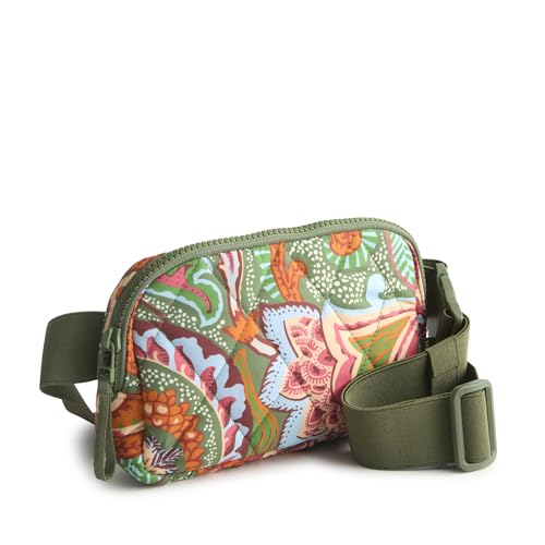 Image of Vera Bradley Women's Featherweight Woodward Small Belt Bag, Leaf Me Not Paisley, One Size