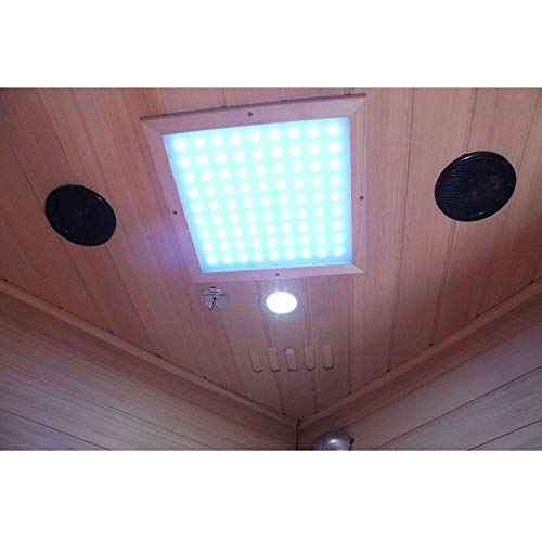 Dewello-Eckinfrarotkabine-Infrarotsauna-Lakefield-120cm-x-120cm-fuer-1-2-Person-inkl-Vollspektrumstrahler-Bodenstrahler-LED-Farblicht