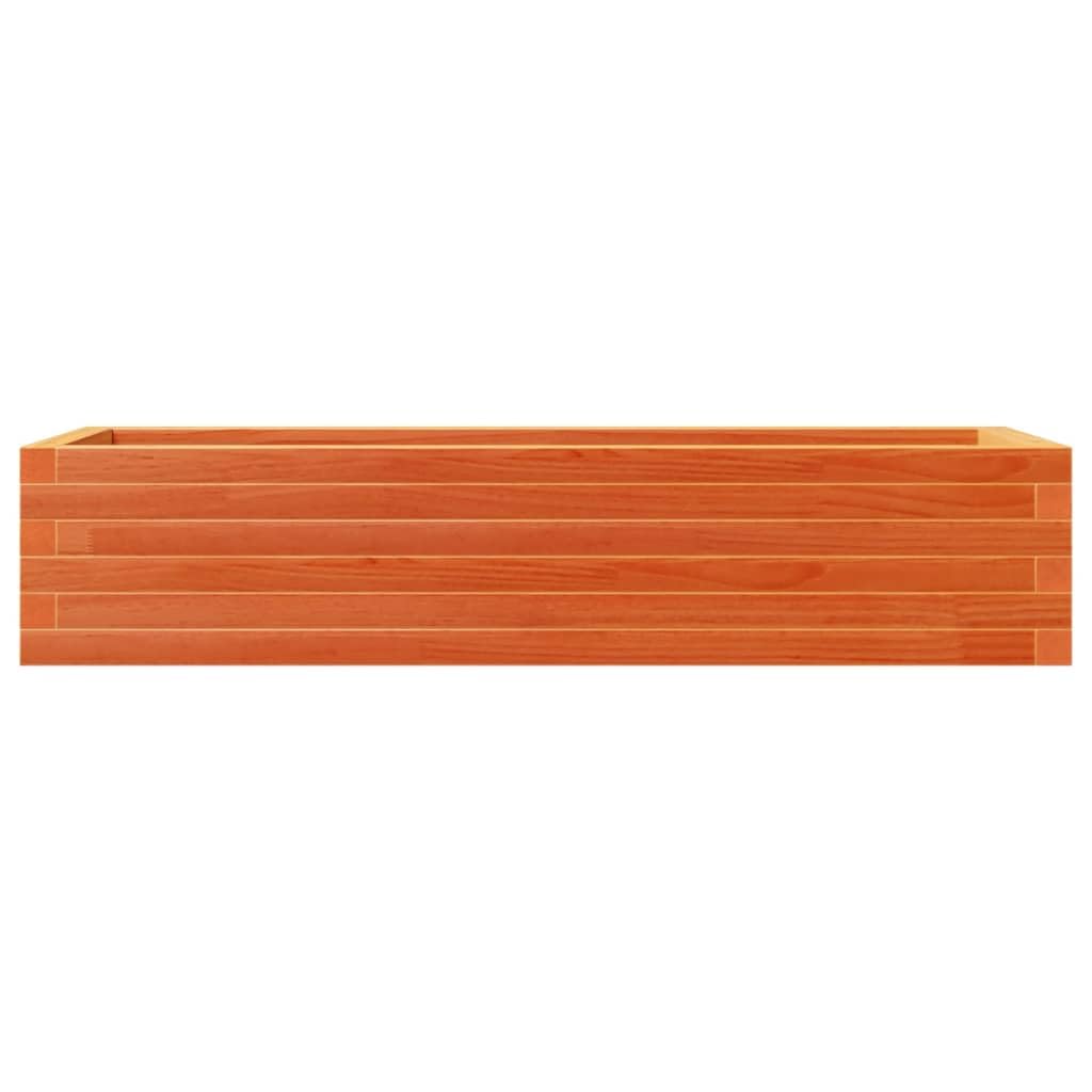 Fioriera rialzata per piante fiori terrazza giardino finitura a cera 110 x 60 x 23 cm legno di pino massiccio marrone 02_0038438