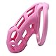 BDSMYEE Cobra Peniskäfig Keuschheitskäfig mit 4 Hodenringe(38-43-48-52mm) Chastity Cage MaleKeuschheitsgürtel für Herren erotisches Sex Spielzeug BDSMs Sklaven Sexspielzeug extrem (Rosa, XL)