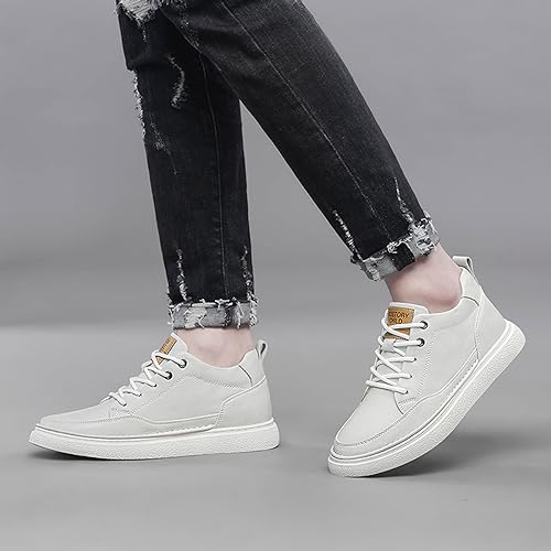 BMINFEE Men's Invisible Height Increasing Fashion Sneakers Leather Casual Shoes for Men Breathable Dress Mens Skate Shoes4