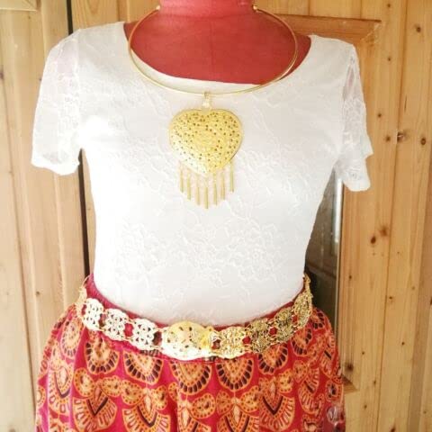 Plus Size Belt Gold Plate Length 48-49 Inches Vintage Women Thailand Costume Wedding Traditional Chain Fashion Dress Dance Ram Thai 1 Piece4