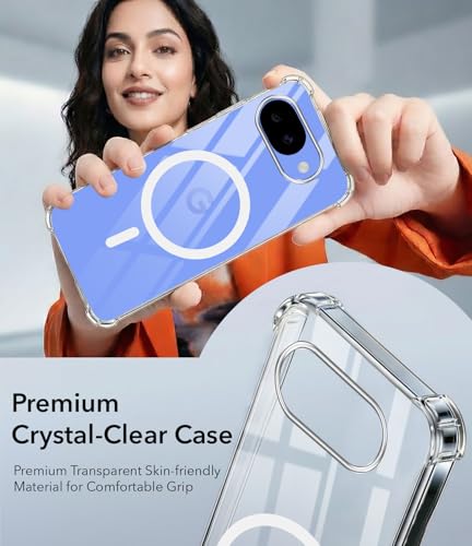 Image of Jkobi Shockproof Crystal-Clear Back Cover for Google Pixel 10a (Magsafe Wireless Support | Drop & Camera Protection | Hard Polycarbonate)