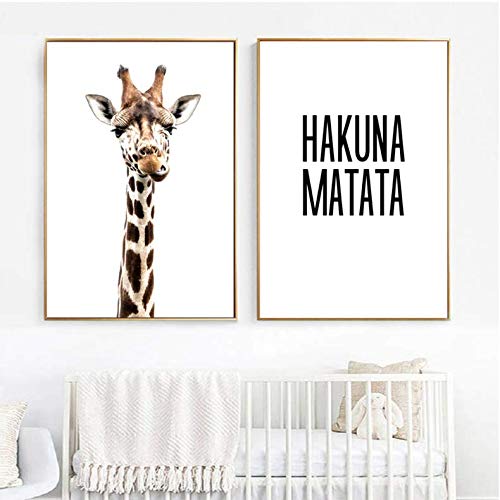 Affiche Girafe Toile Imprimé peinture mur oeuvre salon moderne 50x70