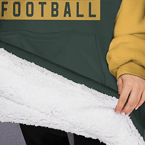 Mocolorful Football City Wearable Oversized Blanket With Super Pockets, Sherpa Blanket Hooded, Warm Winnter Fuzzy Pullover For Women & Men #TOP3