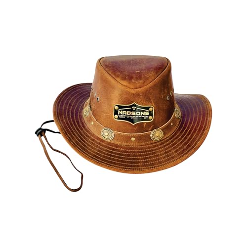Ride in Style: Discover Our Authentic Cowboys Leather Hats (US, Alpha, One Size, Large, Hazelnut Brown)