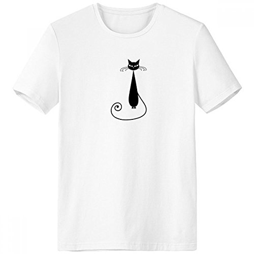 T-shirt coton blanc chat noir pour vos sorties estivales de style