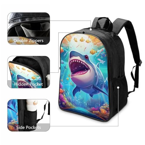 Mochila infantil de tiburón 3D pequeña para guardería con correa de pecho para niñas 3