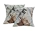 federe per cuscino foglie sabbia copri cuscini decorativi federa per cuscini casa divano letto set di 2 federe 40x40 cotone fodera per cuscini da camera da esterno (foglie sabbia)