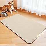 Napfunterlage Hund Hundenapf-Unterlage Hunde-Futtermatte Große Katzematte für Futter- und Wassernäpfe Hunde-Fütterungsmatte rutschfeste Katzen-Futtermatte Fleckenfrei (Beige, 40 x 60 cm)